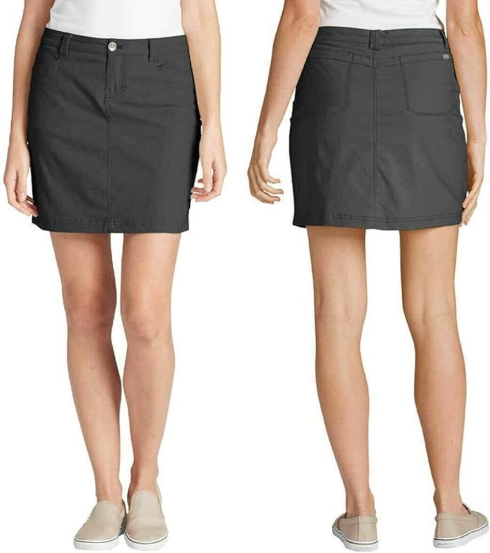 Eddie Bauer Womens Adventurer 2.0 Gray Outdoor Hiking Mini Skort Skirt Size 14